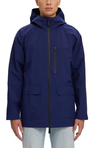 Noize Oliver Water Resistant Hooded Jacket In Blue