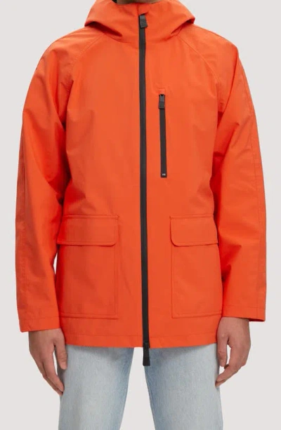 Noize Oliver Water Resistant Hooded Jacket In Tangelo