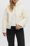 Noize Philipa Water Resistant Hooded Quilted Jacket In Off White