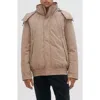 Noize Puffer Bomber Jacket In Sand