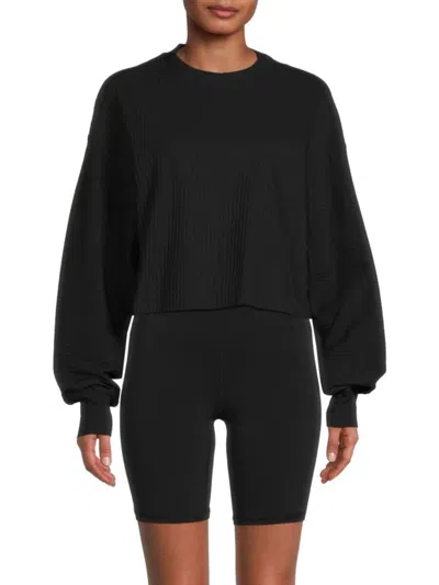 Noize Ribbed Drop Shoulder Sweatshirt In Black