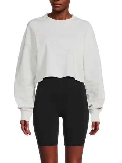 Noize Ribbed Drop Shoulder Sweatshirt In Off White