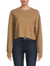Noize Ribbed Drop Shoulder Sweatshirt In Taupe