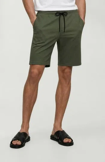 Noize Richie Ribbed Drawstring Shorts In Green