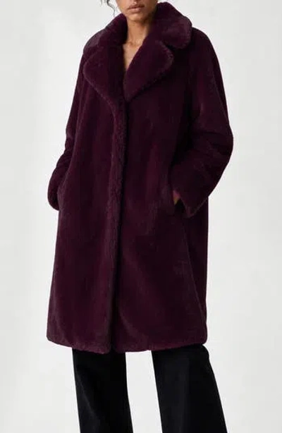 Noize Savannah Faux Fur Longline Coat In Multi