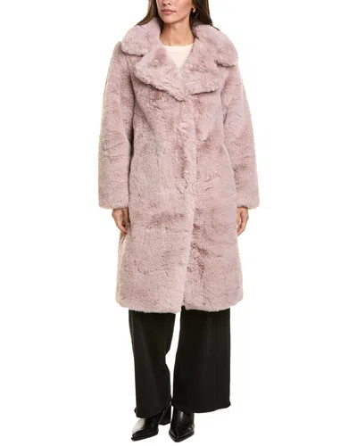 Noize Savannah Teddy Coat In Pink