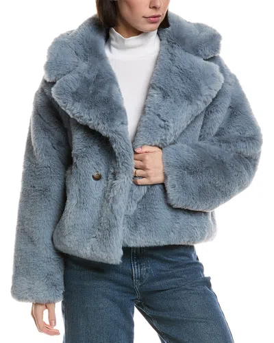 Noize Short Faux-fur Coat In Blue