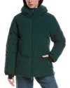 Noize Short Puffer Jacket In Green