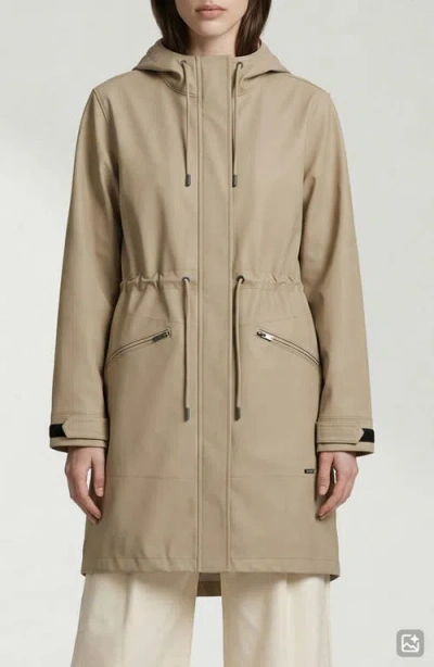 Noize Sibil Hooded Water Repellent Jacket In Sand