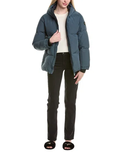 Noize Stacy Puffer Coat In Blue