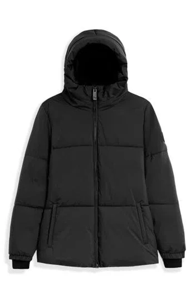 Noize Stacy Water Resistant Hooded Puffer Jacket In Black