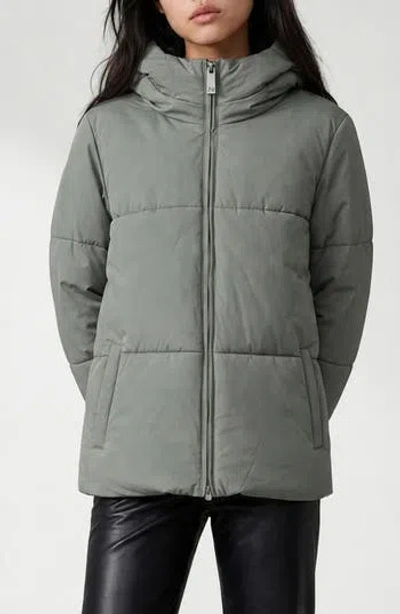 Noize Stacy Water Resistant Hooded Puffer Jacket In Sage