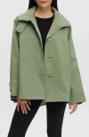 Noize Trench Poncho Jacket In Moss