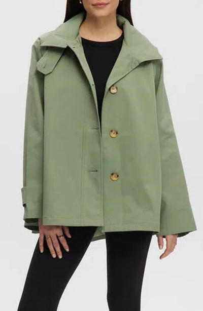 Noize Trench Poncho Jacket In Moss