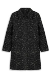 Noize Tweed Plaid Coat In Black
