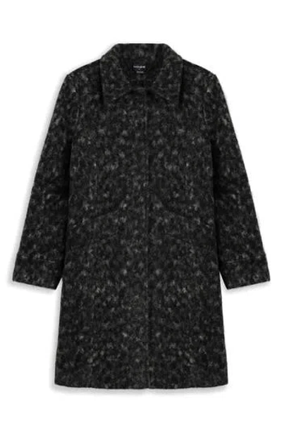 Noize Tweed Plaid Coat In Black