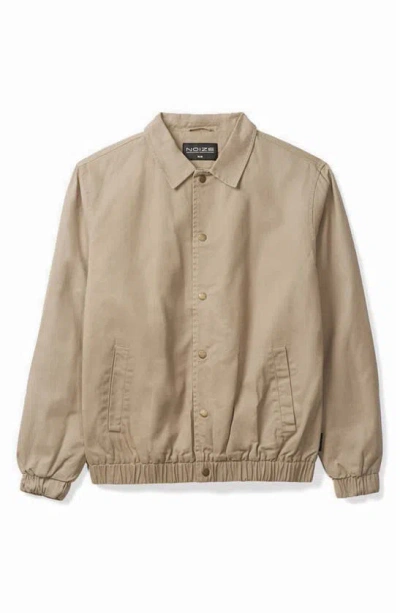 Noize Wiley Waxed Cotton Bomber Jacket In Sand