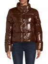 Noize Women's Coco Cropped Puffer Jacket In Espresso