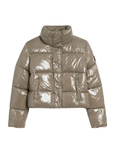 Noize Women's Coco Cropped Puffer Jacket In Mocha