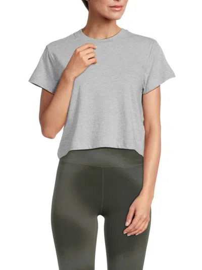Noize Women's Crewneck Cropped Tee In Heather Grey