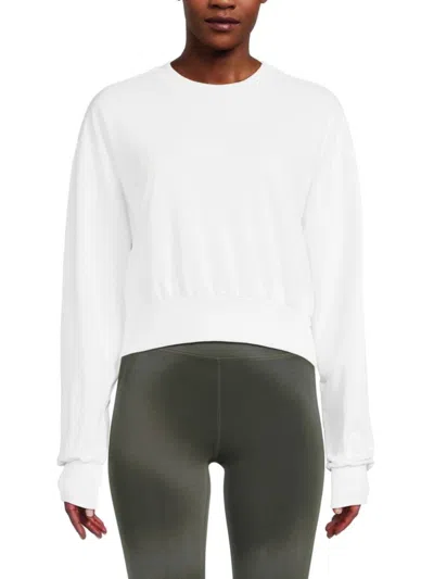 Noize Women's Drop Shoulder Sweatshirt In White
