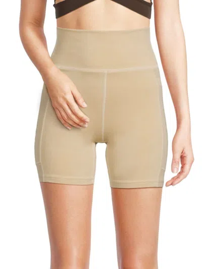 Noize Women's Exposed Seam Active Shorts In Butter Cream