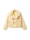Noize Women's Loretta Faux Fur Peacoat In Suede