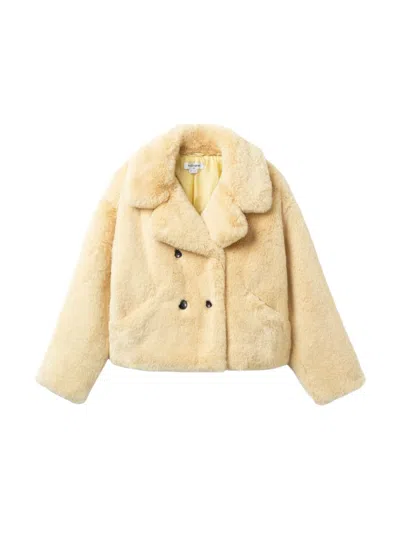 Noize Women's Loretta Faux Fur Peacoat In Suede