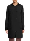 Noize Women's Quilted Puffer Longline Jacket In Black
