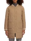 Noize Women's Quilted Puffer Longline Jacket In Sand