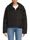 Noize Women's Yasmin Oversized Collar Puffer Jacket In Black