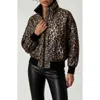 Noize Zaylee Leopard Printed Bomber Jacket In Black Leopard