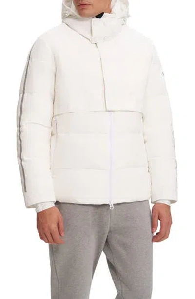 Noize Zeke Hooded Puffer Jacket In Off White