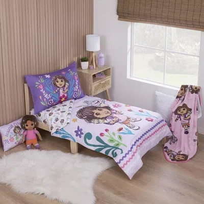 Nojo 4-pc. Dora The Explorer Toddler Bedding Set In Pink