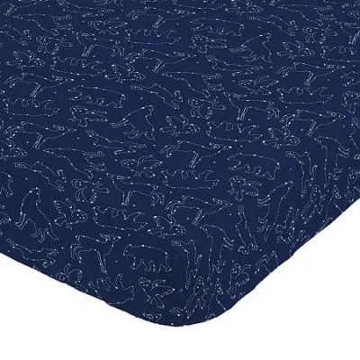 Nojo Animal Constellation Mini Crib Sheet In Blue