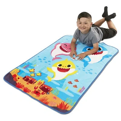 Nojo Baby Shark Plush Musical Toddler Blanket - Plays Theme Song In Teal