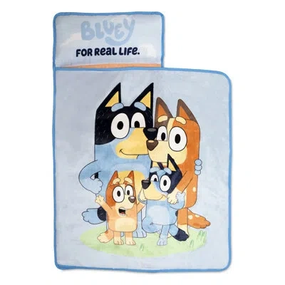 Nojo Bluey For Real Life Toddler Nap Mat - Includes Attached Pillow And Fleece Blanket