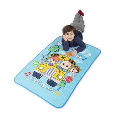 Nojo Cocomelon Plush Musical Toddler Blanket  - Plays Wheels On The Bus In Teal