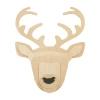 Nojo Deer Wood Wall Art In White