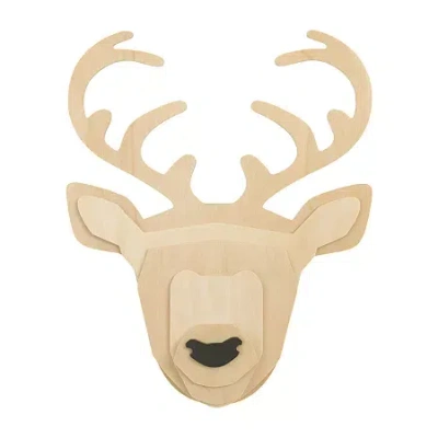 Nojo Deer Wood Wall Art In White