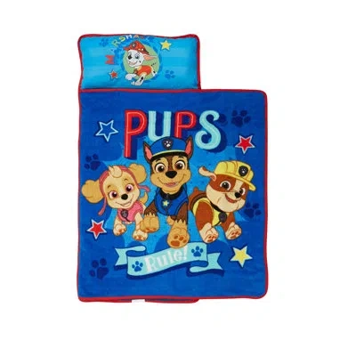 Nojo Paw Patrol Pups Rule Toddler Nap Mat - Includes Attached Pillow And Fleece Blanket In Blue