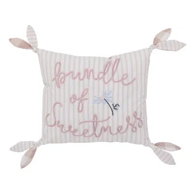 Nojo Semhal Farmhouse Chic "bundle Of Sweetness" Decorative Throw Pillow In White;pink