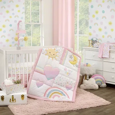 Nojo Sunshine And Rainbow 4-pc. Crib Bedding Set In Pink