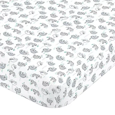 Nojo Super Soft Sloth Crib Sheet In Gray