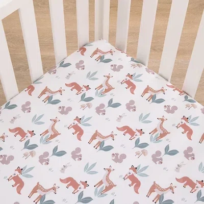 Nojo Woodland Crib Sheet In Orange