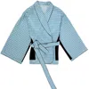 Nokaya Blue The Lady Silk Kimono - Cooling Spray In Blue