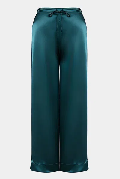 Nokaya Blue The Lady Silk Pants Teal Eclipse