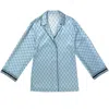 Nokaya Blue The Lady Silk Pyjama Shirt - Cooling Spray In Blue