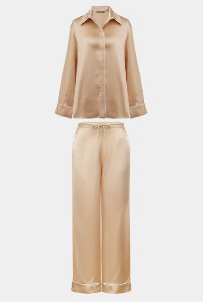 Nokaya Gold The Lady Silk Pyjamas Caramel