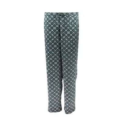 Nokaya Women's Black Crystal Neo Geo Silk Pyjama Trousers